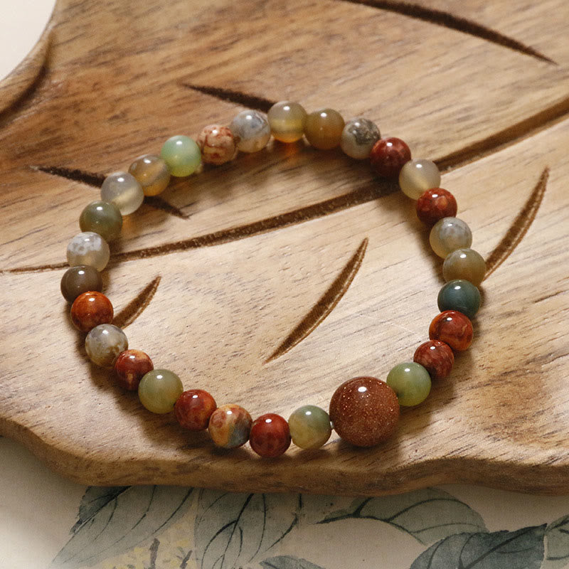 Bracelet unisexe en agate rouge et pierre de Shoushan, symbole de paix et de bénédiction