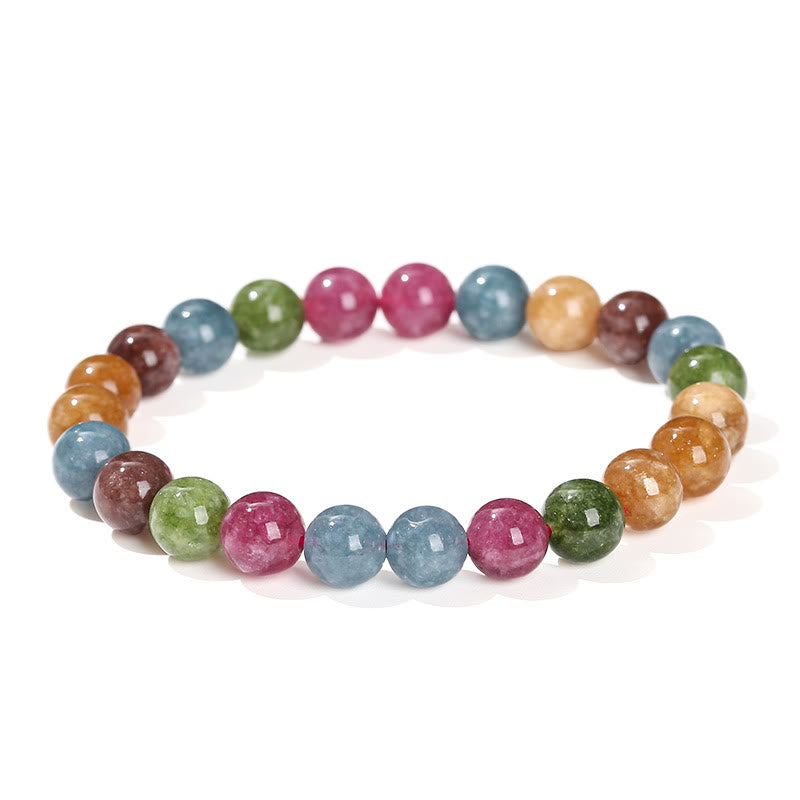 Bracelet spirituel en tourmaline multicolore de 8 mm pour la positivité