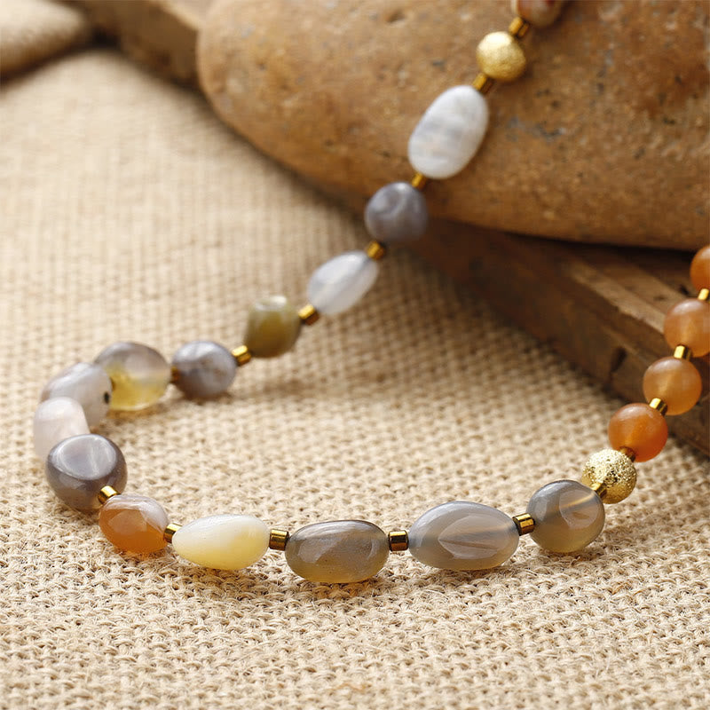 Bracelet de créativité en agate rouge et agate du Botswana