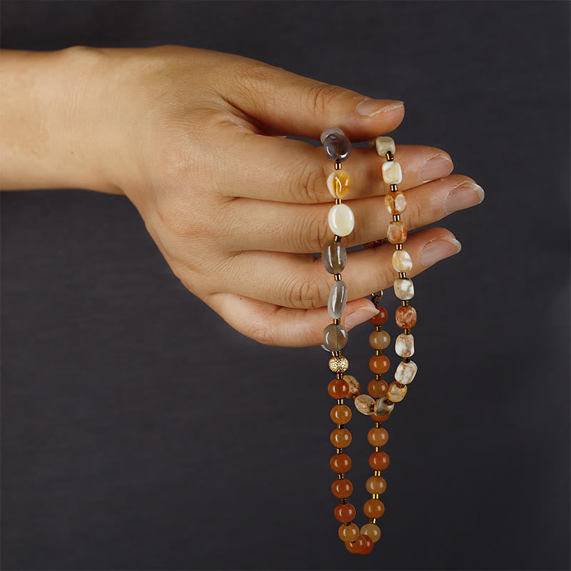 Bracelet de créativité en agate rouge et agate du Botswana