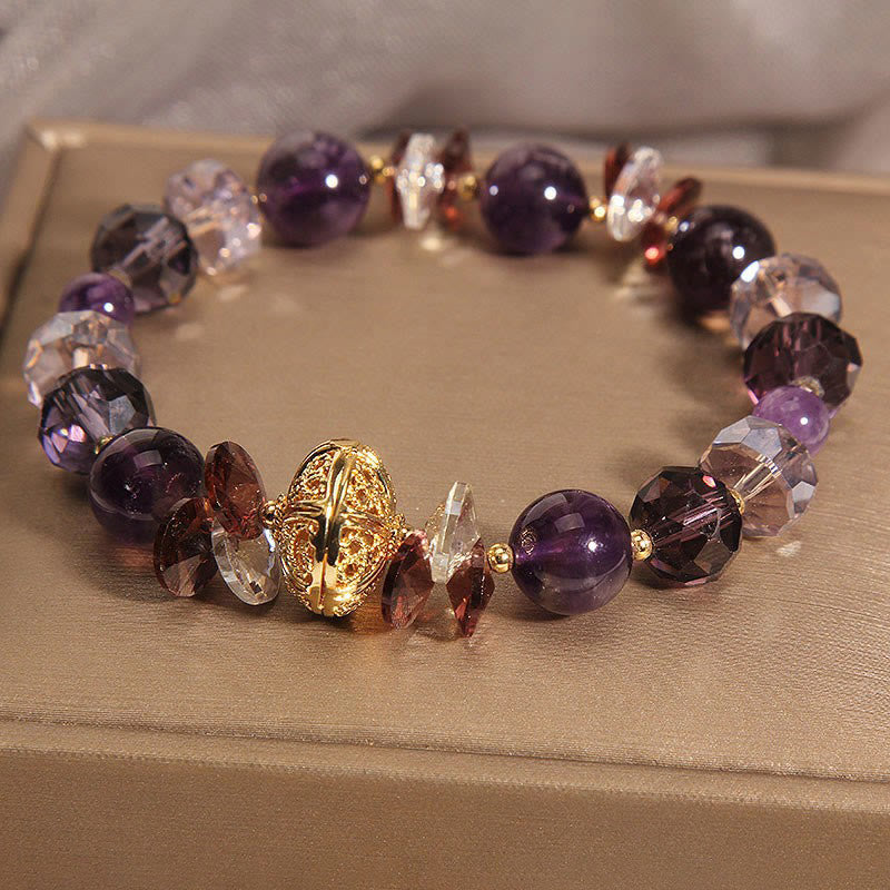 Amethyst Red Crystal Inner Peace Bracelet 14-16cm Wrist