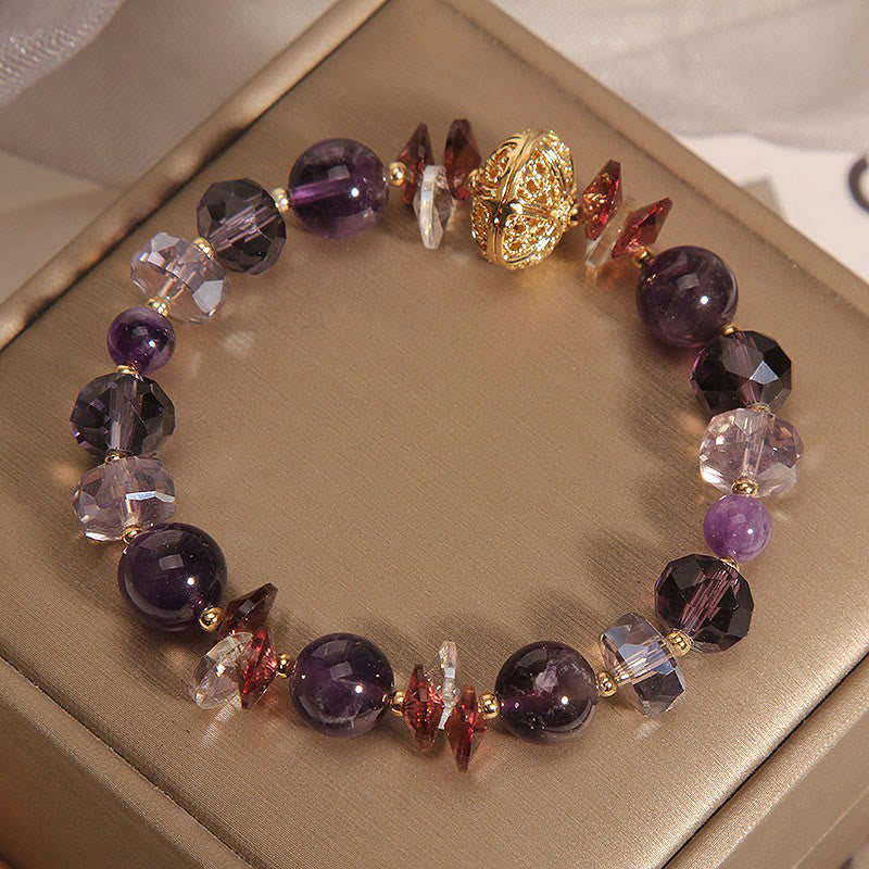 Amethyst Red Crystal Inner Peace Bracelet 14-16cm Wrist