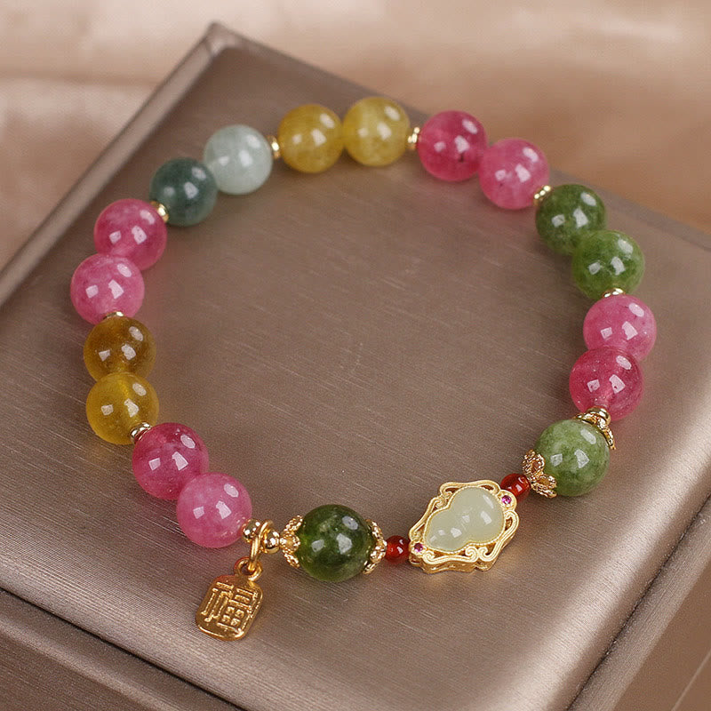 Tourmaline Fu Character Spiritual Bracelet for Love