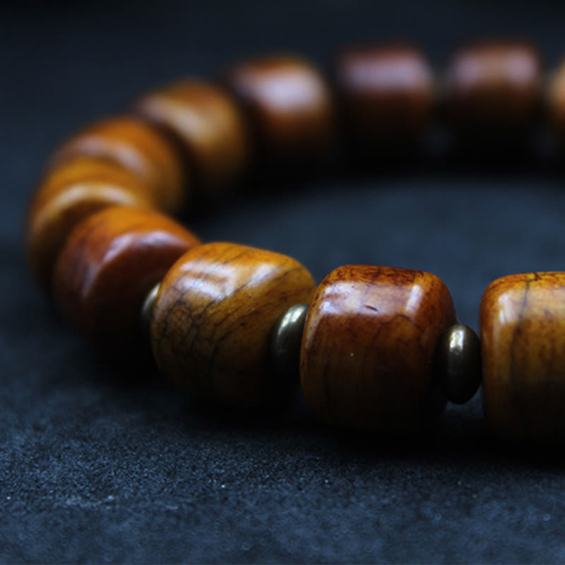 Bracelet de résilience en cuivre et os de yak de 12 mm pour l'équilibre spirituel