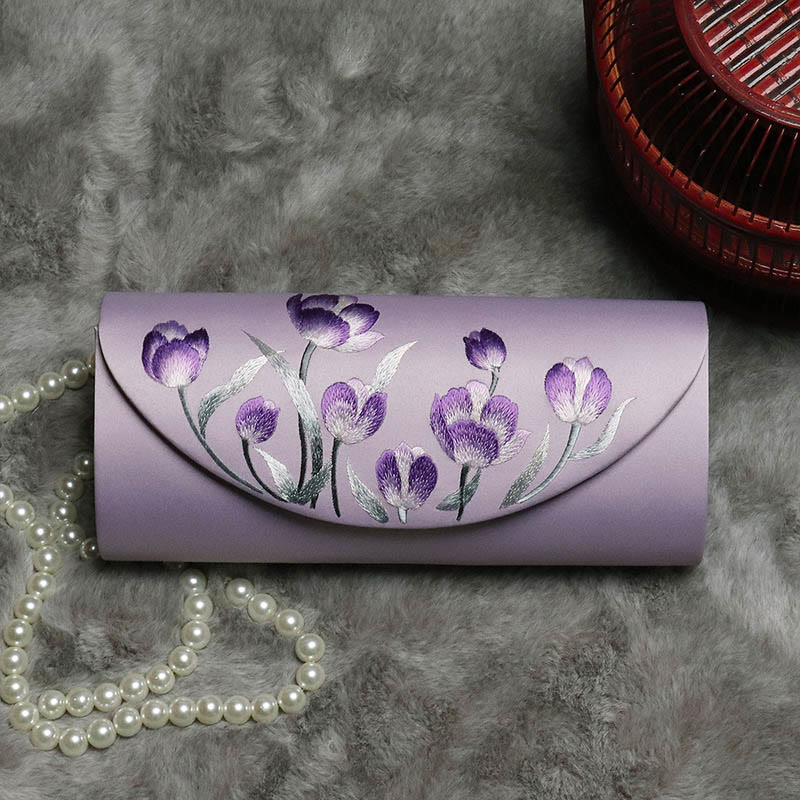 Peony Tulip Embroidered Wedding Crossbody Bag 24cm
