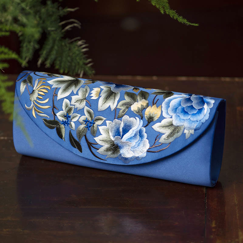 Sac bandoulière élégant brodé Su | Sac à main floral de 24 cm
