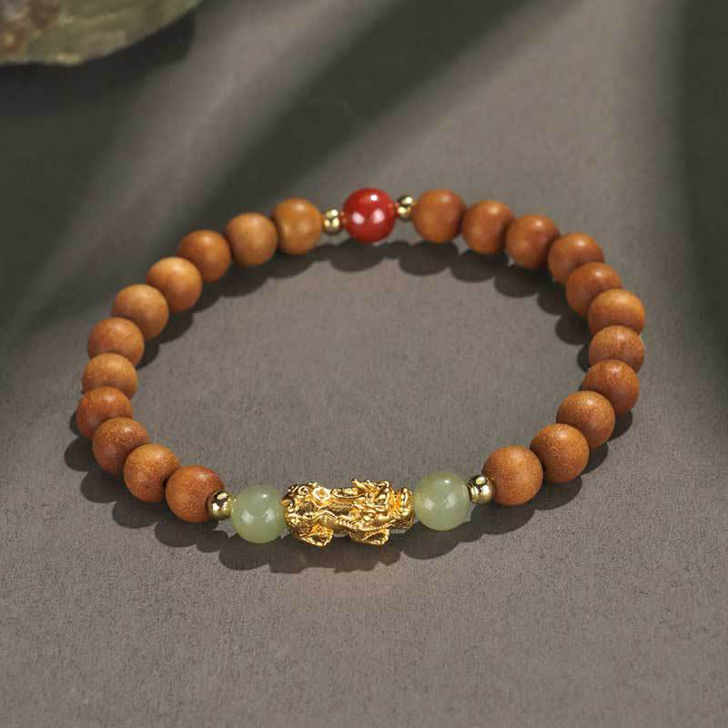 PiXiu Wealth Wood Bracelet for Prosperity and Abundance