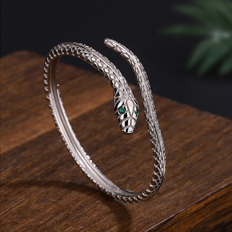 Bracelet du zodiaque serpent en argent sterling 999