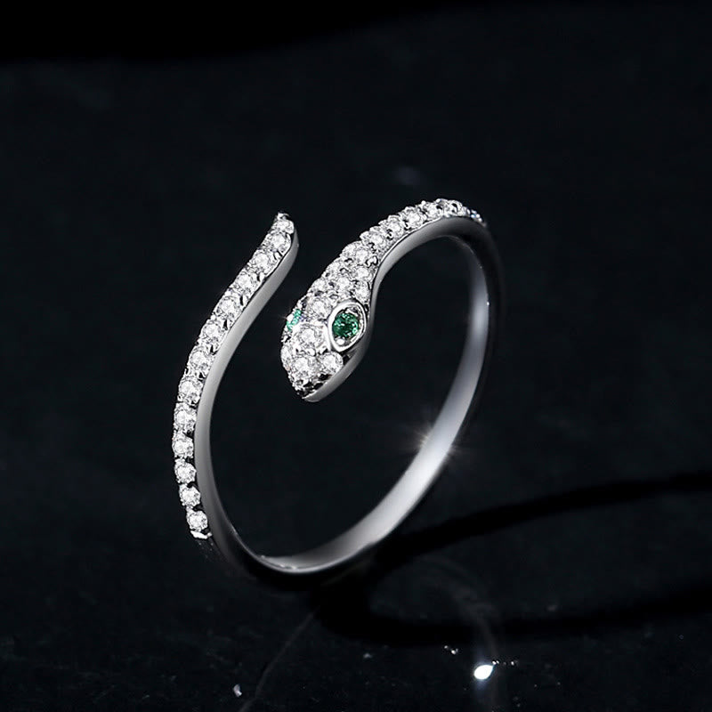 Bague réglable en argent avec esprit serpent