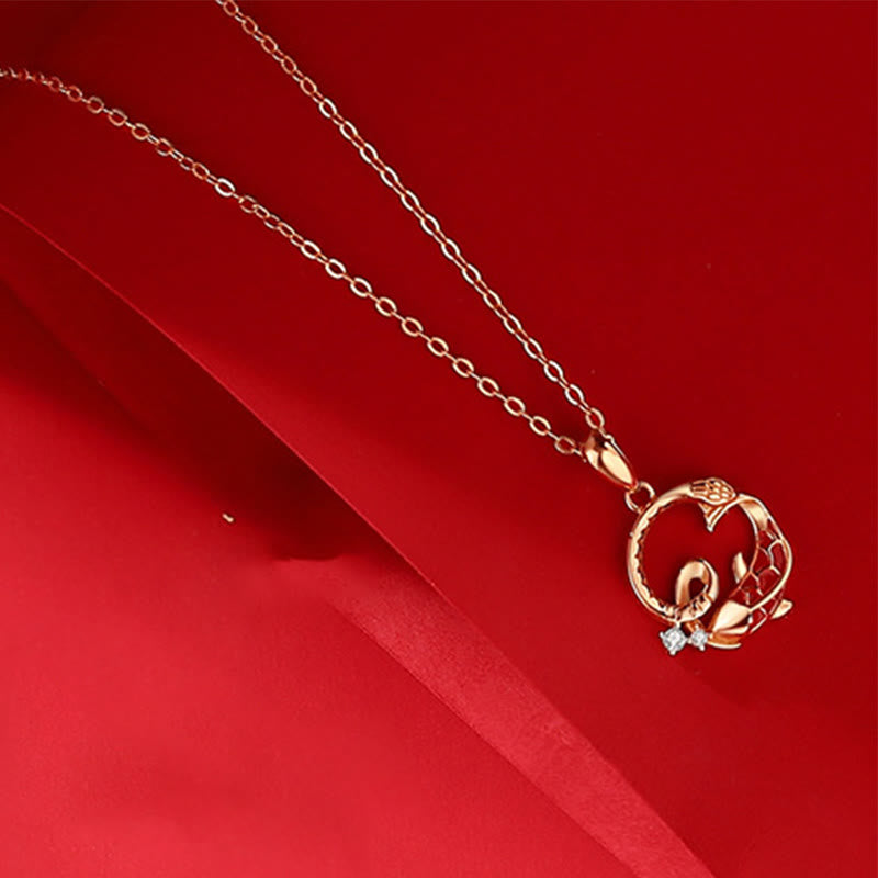 Collier de bénédiction en argent sterling 925 avec motif serpent et koi