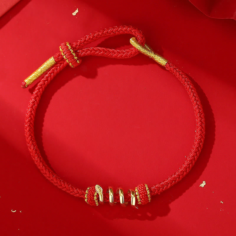 Bracelet serpent en argent sterling 925 avec cordon rouge