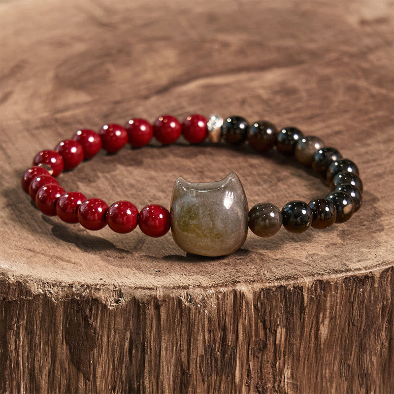Black Obsidian Cinnabar Healing and Fulfilment Bracelet