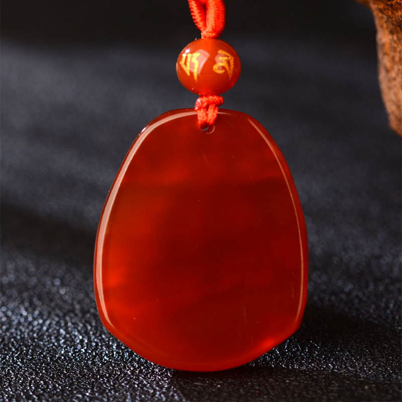 Collier en agate rouge signe du zodiaque chinois | Calme et confiance