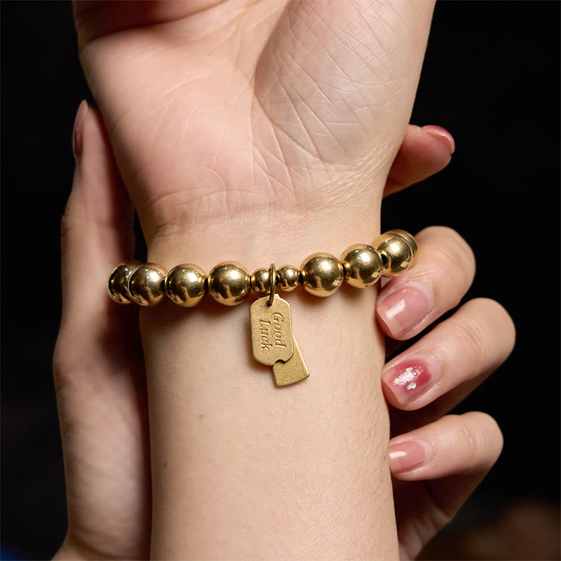 Bracelet de guérison en cuivre, perles de 10 mm pour l'équilibre et la chance