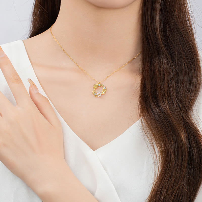 Collier de bénédiction en argent sterling avec coquillage papillon