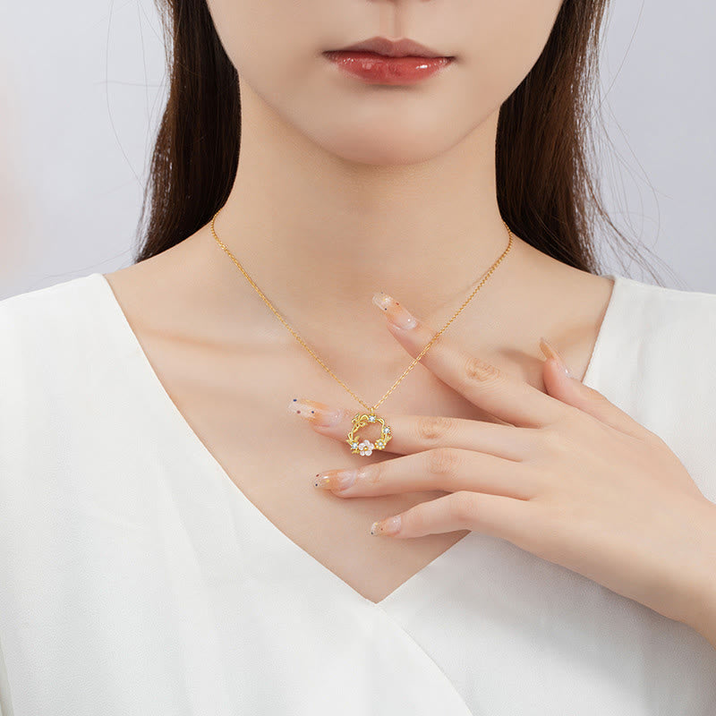 Collier de bénédiction en argent sterling avec coquillage papillon