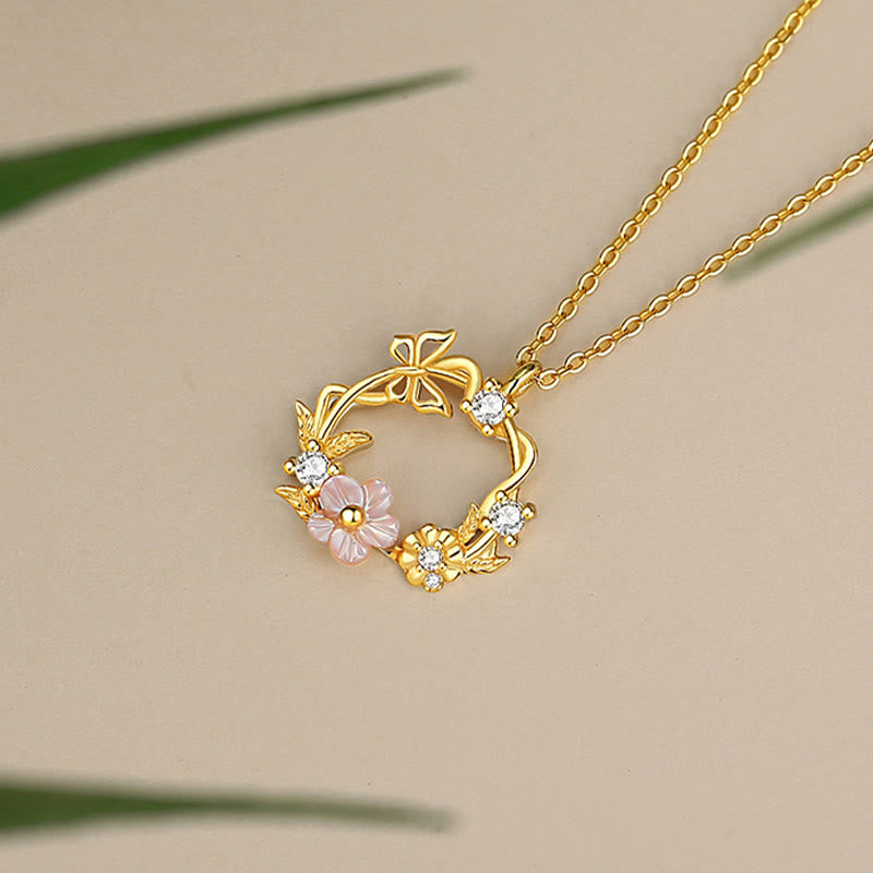 Collier de bénédiction en argent sterling avec coquillage papillon