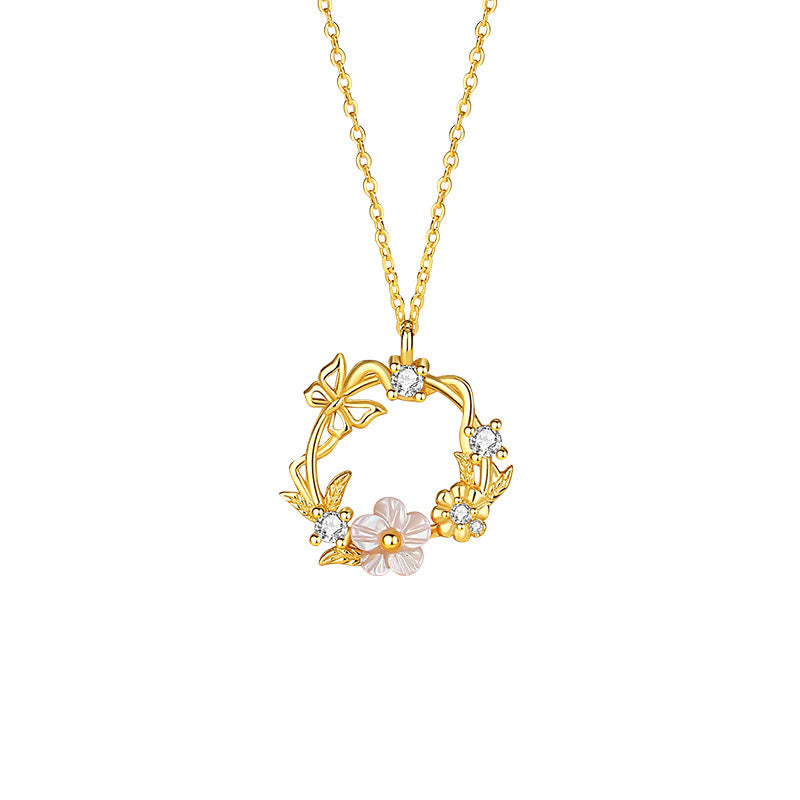 Collier de bénédiction en argent sterling avec coquillage papillon