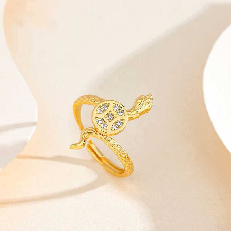 Bague serpent en argent sterling 925 et cuivre