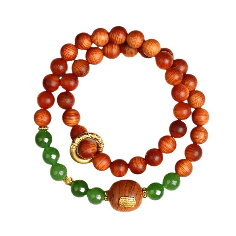 Bracelet de prospérité en calcédoine verte Thuja Sutchuenensis 8 mm