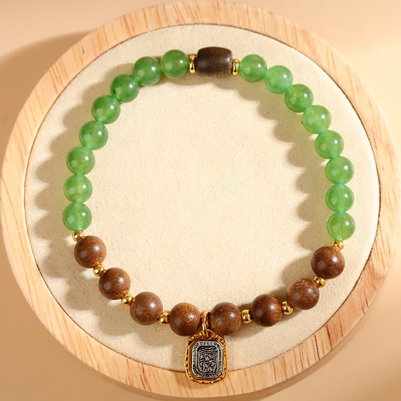 7mm Agarwood Green Chalcedony Zakiram Wealth Bracelet