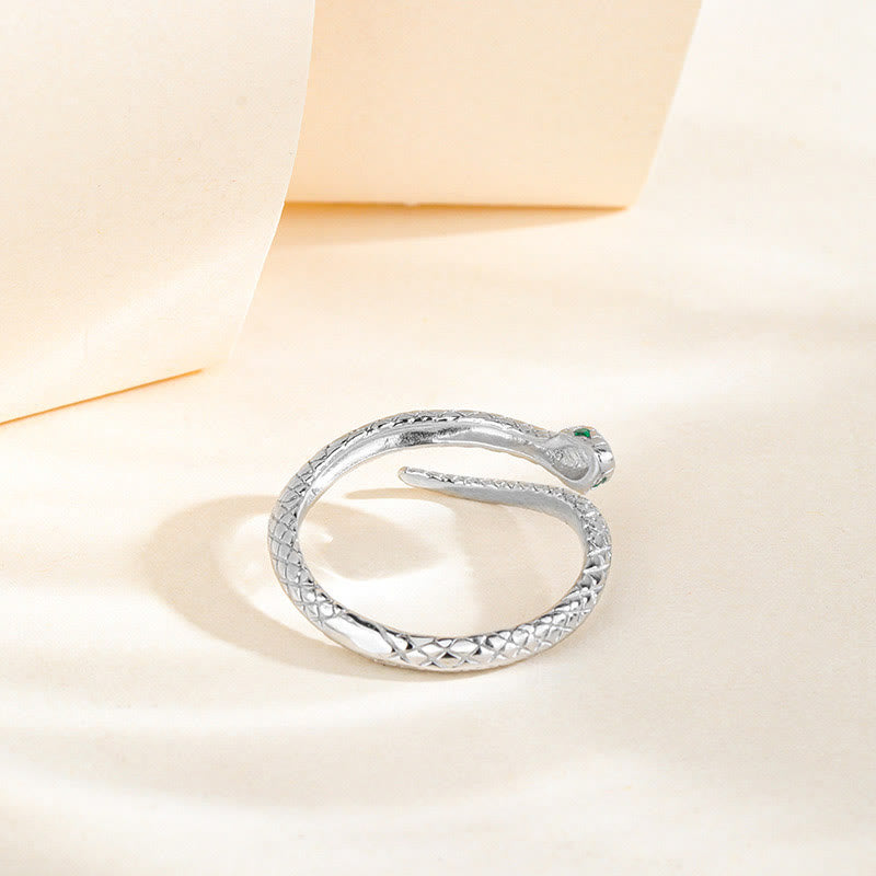 Bague serpent réglable en argent sterling