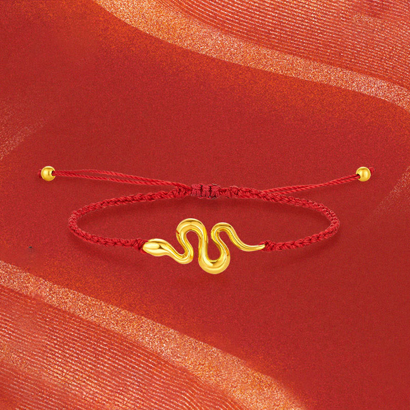Bracelet serpent en or 999, fil rouge, pour 2025