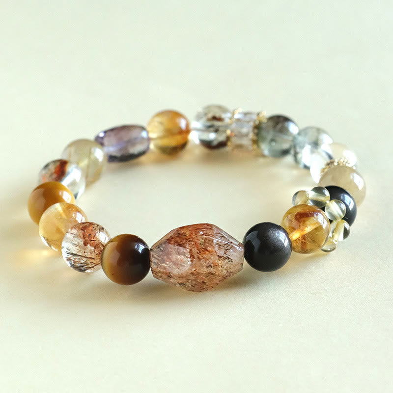 Bracelet de guérison en cristal œil de tigre Super Seven de 10 mm