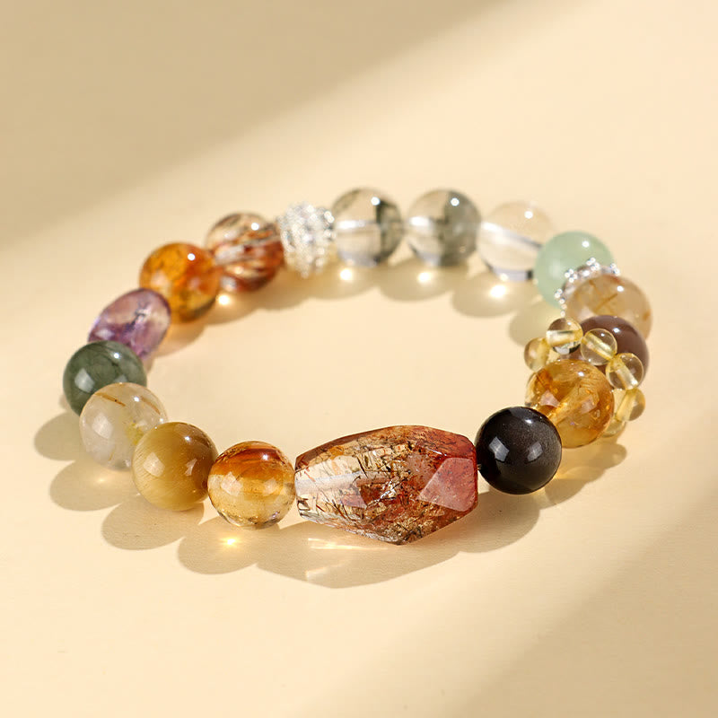 Bracelet de guérison en cristal œil de tigre Super Seven de 10 mm