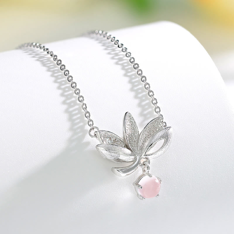 Collier Lotus et Quartz Rose pour la Protection