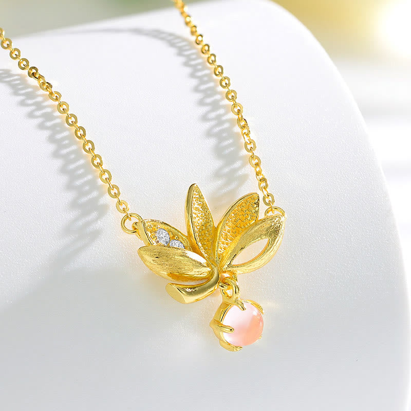 Collier Lotus et Quartz Rose pour la Protection