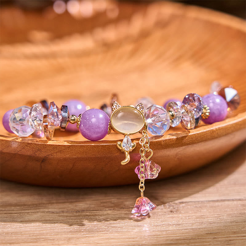 Bracelet d'équilibre chat multi-cristal