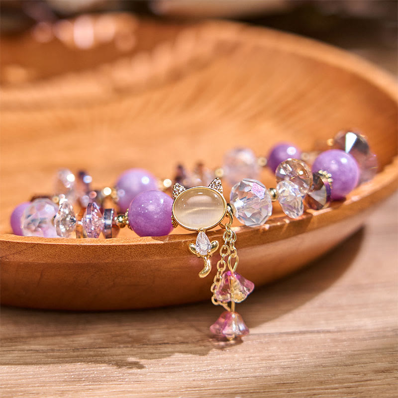 Bracelet d'équilibre chat multi-cristal