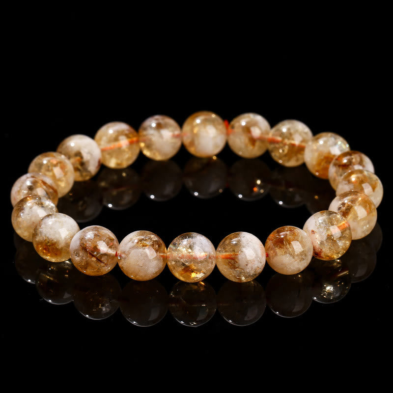Bracelet flocon de neige en citrine naturelle de 6 mm pour la prospérité