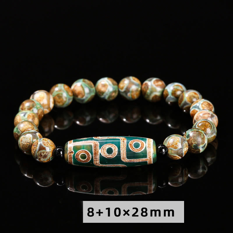 Tibetan Nine-Eye Dzi Bead Spiritual Protection Bracelet