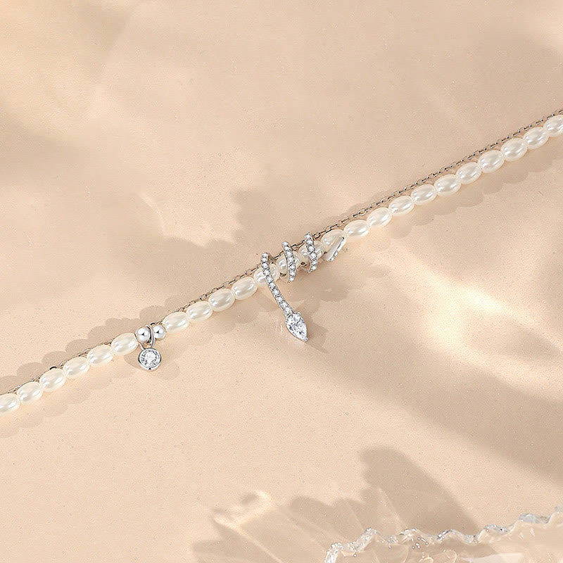 Collier et bracelet en argent sterling 925 avec perles Année du serpent