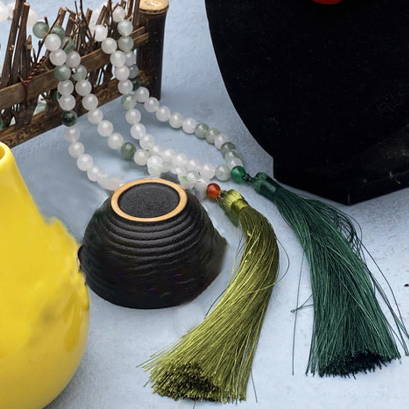 Bracelet Mala en jade Tianshan à 108 perles pour la prospérité et la chance