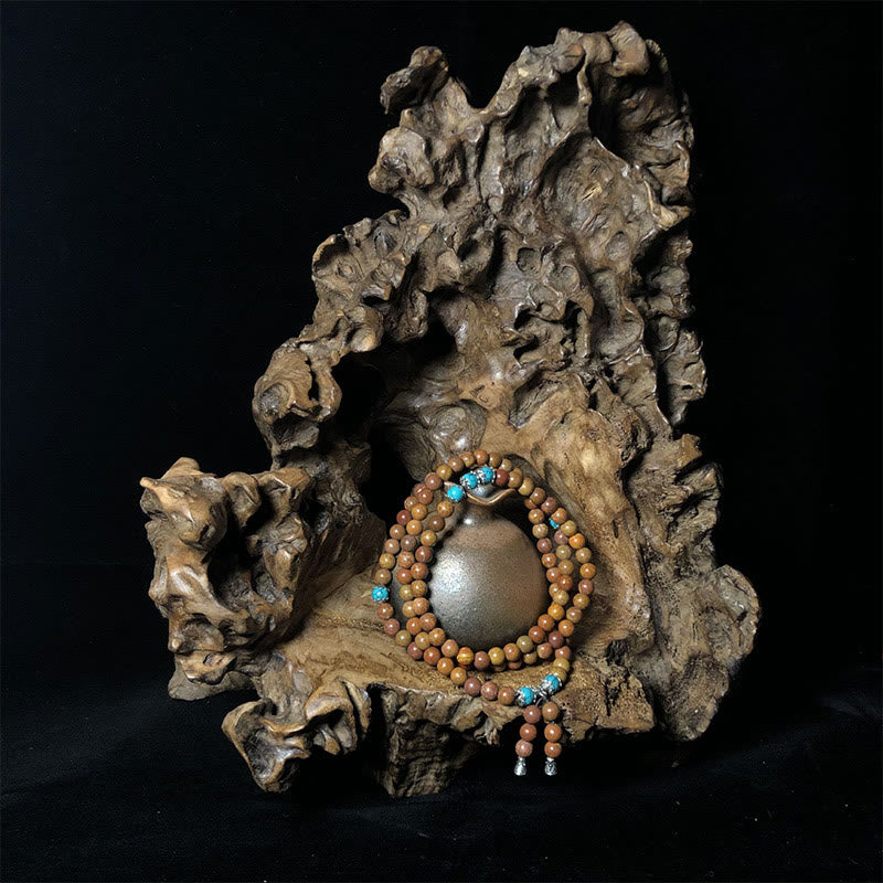 Bracelet Mala de guérison en pierre Bian de 108 perles pour l'équilibre et la protection