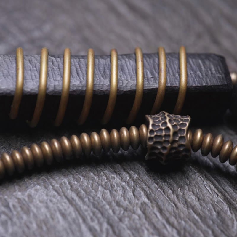 Bracelet double tour en bois d'ébène et agate rouge Peace de 8,5 mm