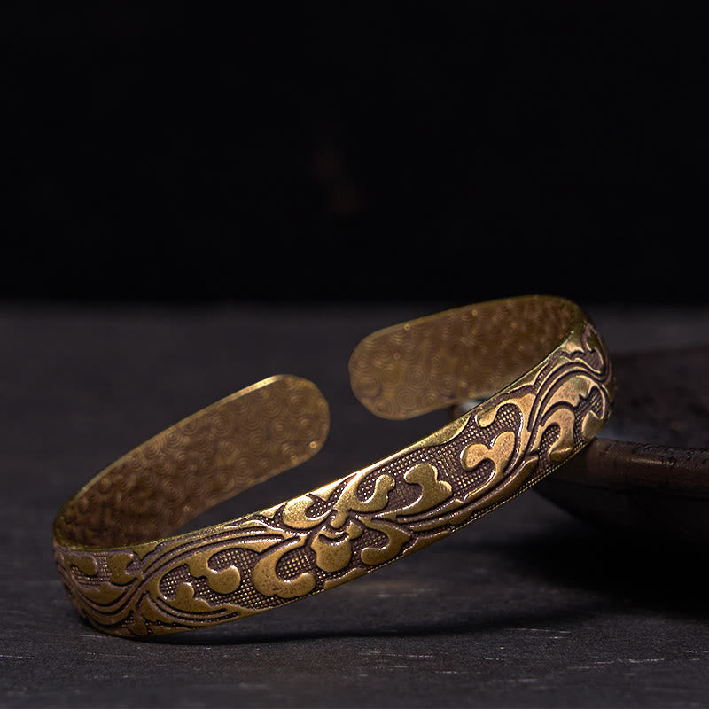 Copper Flowers Balance Self Care Adjustable Cuff Bracelet