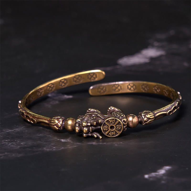 Adjustable Pi Xiu Copper Bracelet Bangle for Wealth & Luck