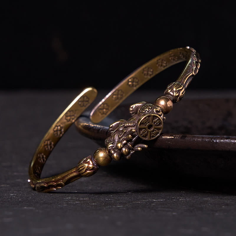 Adjustable Pi Xiu Copper Bracelet Bangle for Wealth & Luck