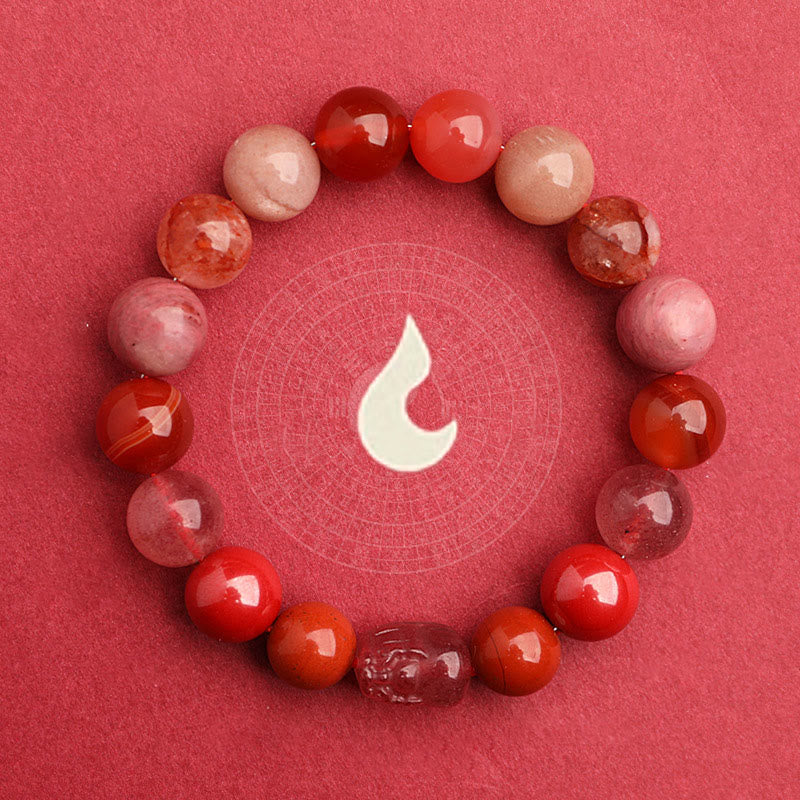 Five Elements 10mm Agate Luck Bracelet for Balance