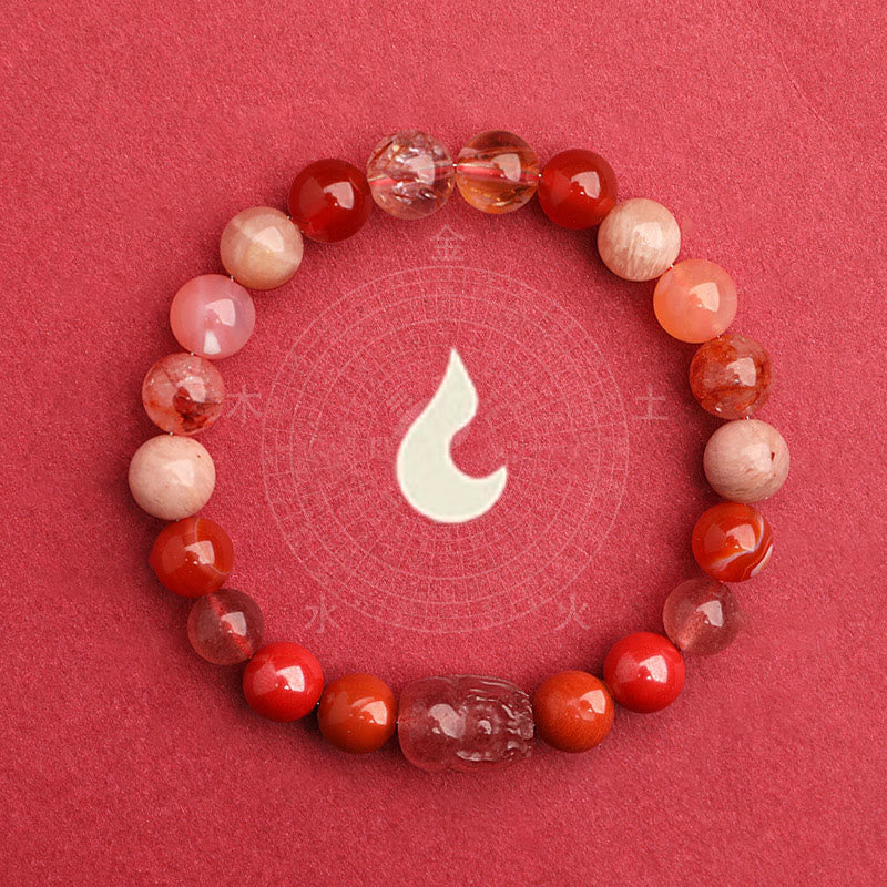 Five Elements 10mm Agate Luck Bracelet for Balance