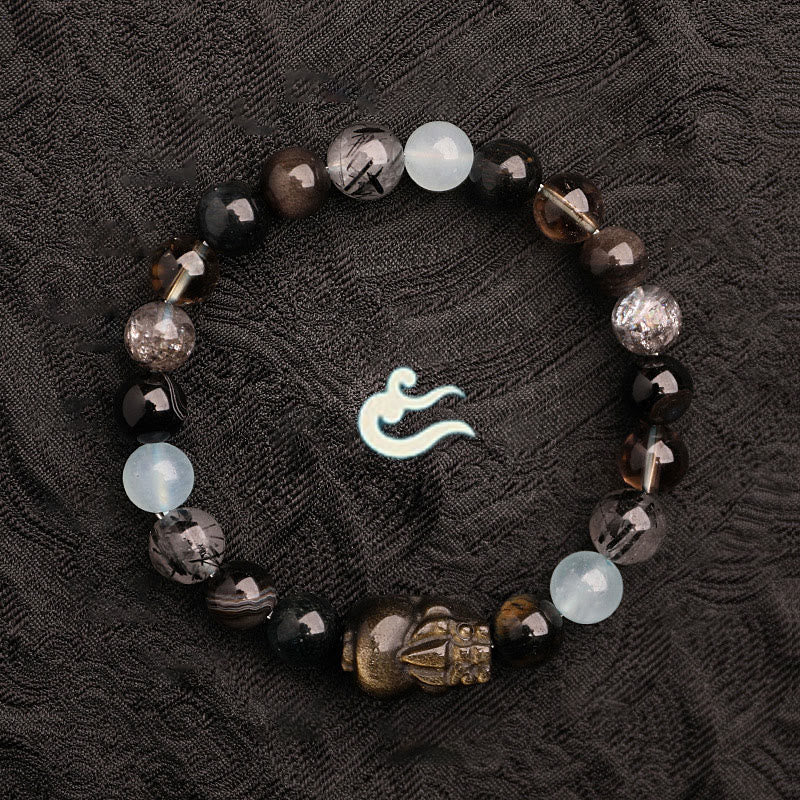 Five Elements 10mm Agate Luck Bracelet for Balance
