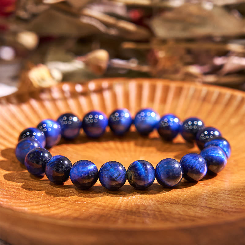 Bracelet d'équilibre en œil de tigre bleu 8 mm