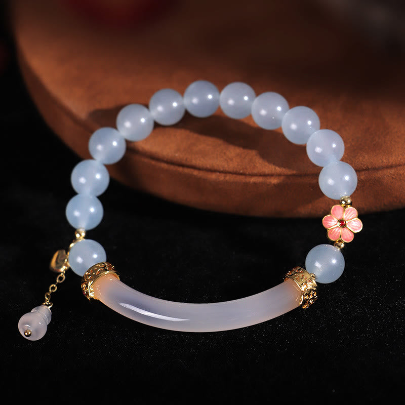 Bracelet manchette en perles de cristal rose de 8 mm pour l'équilibre émotionnel