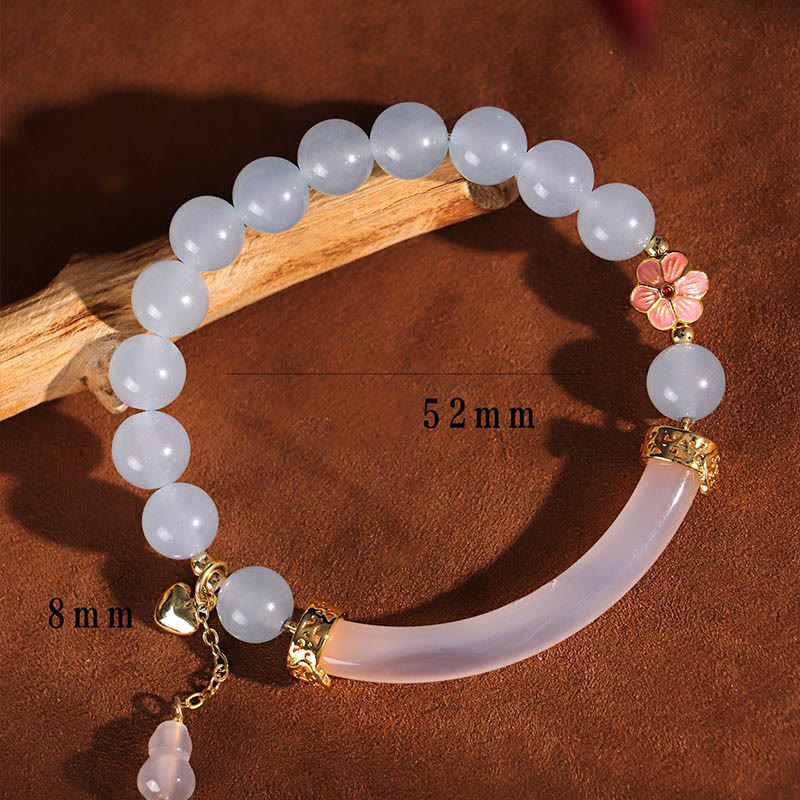 Bracelet manchette en perles de cristal rose de 8 mm pour l'équilibre émotionnel