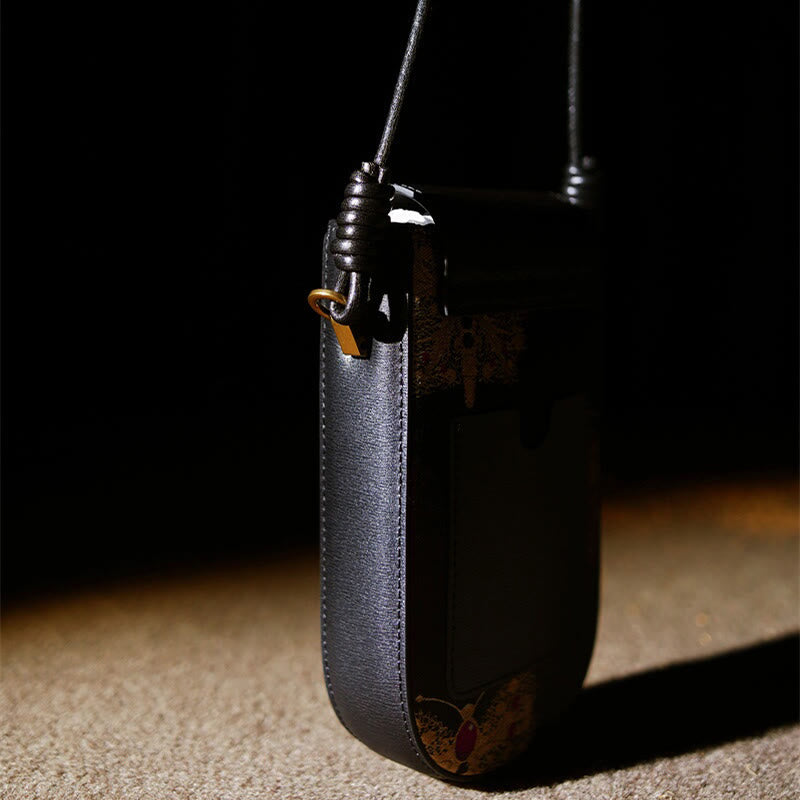 Sac à bandoulière rétro Song Brocade à fleurs et papillons