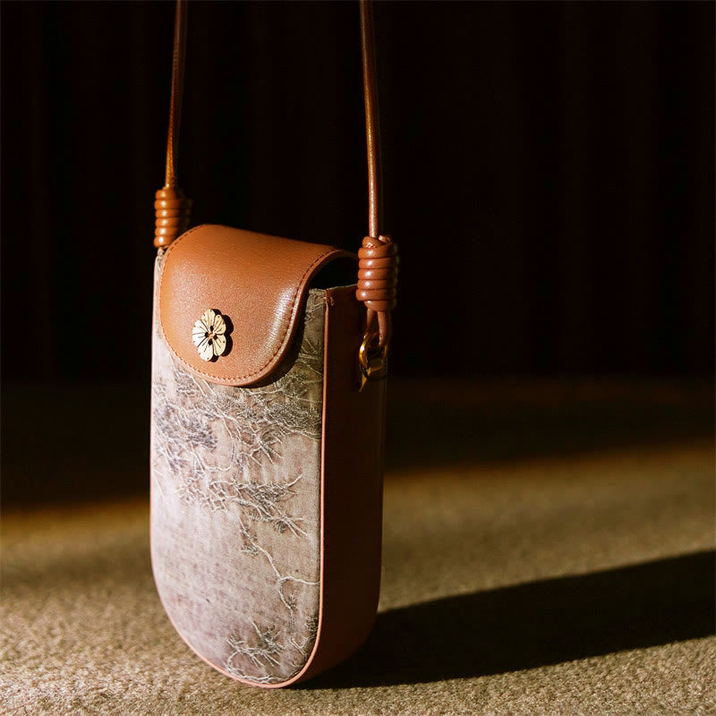 Sac à bandoulière rétro Song Brocade à fleurs et papillons